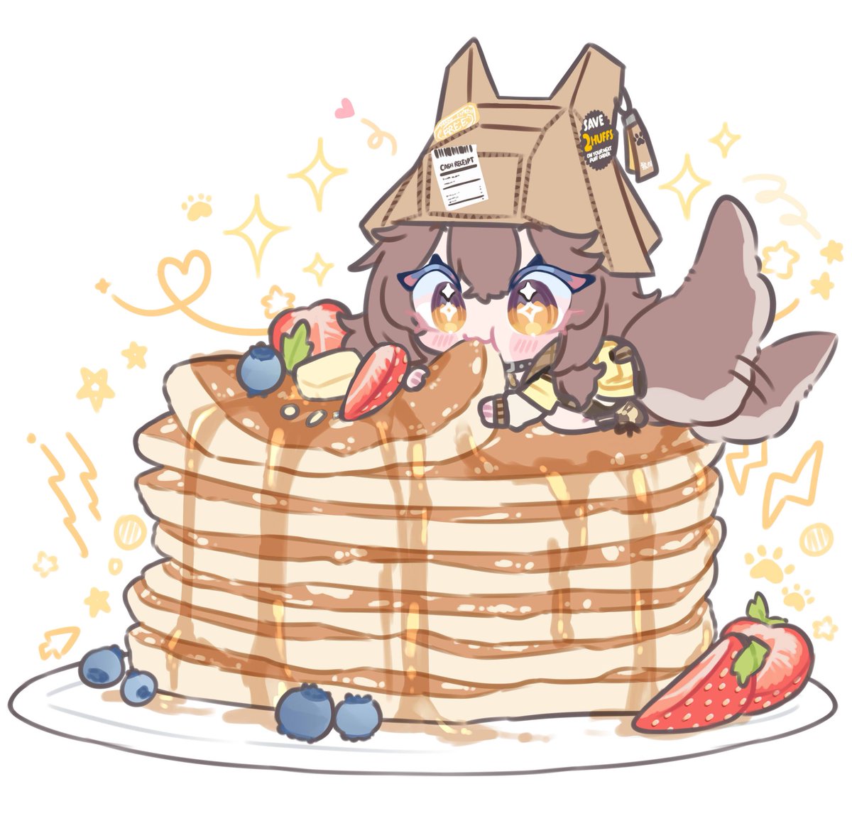 do you think this goober can eat all these pancakes? 
🥞✨

🎨 : @/YamiesCupid