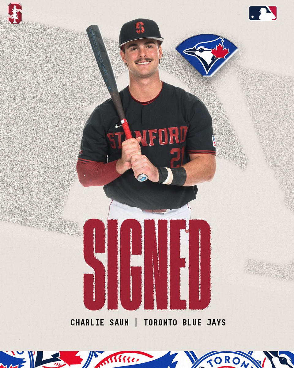 StanfordBSB's tweet image. Congratulations to @C_Saum13 on signing a free agent contract with the @BlueJays!
#GoStanford x #StanfordBSBPros