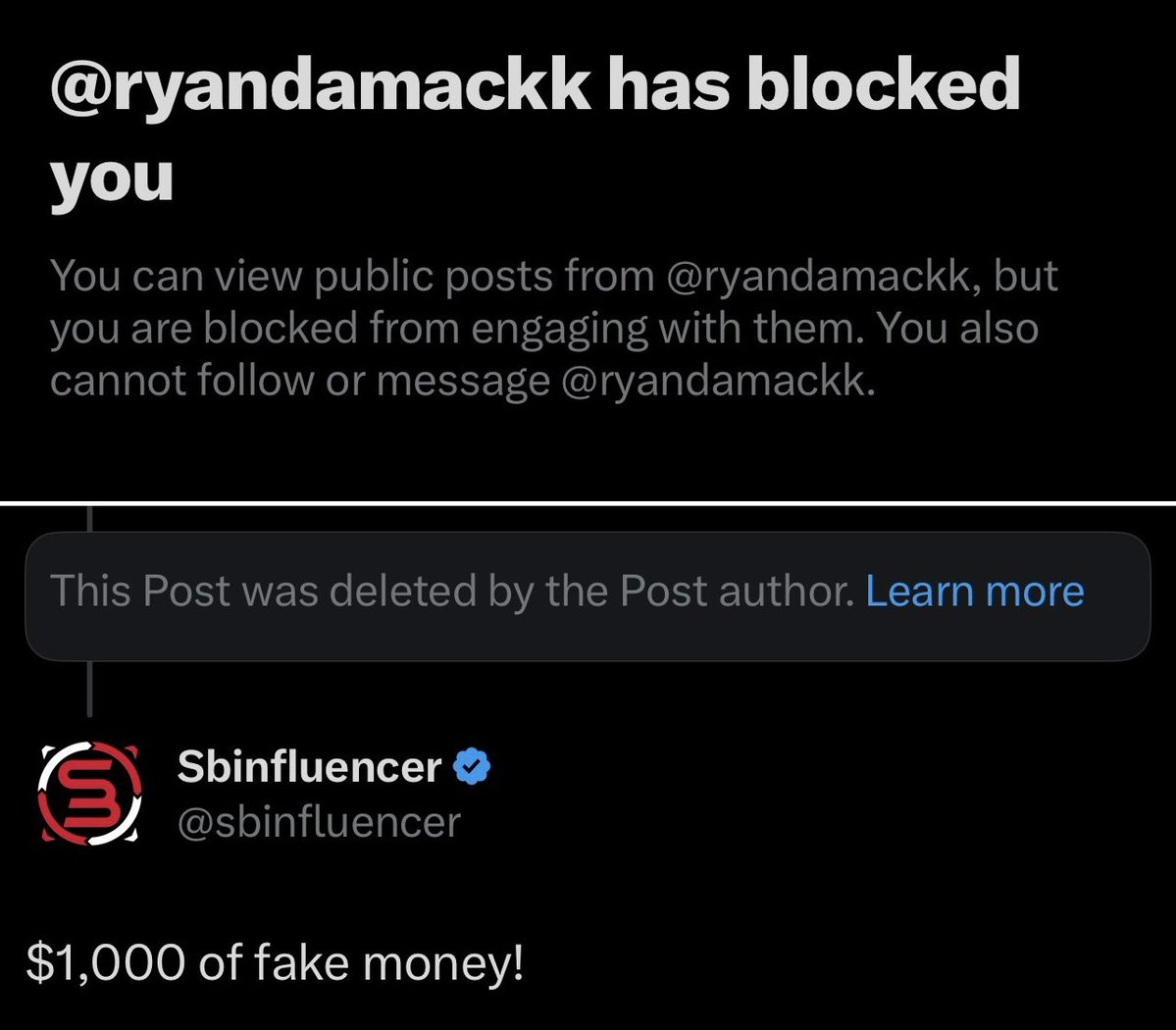 sbinfluencer's tweet image. This Mack character is victory lapping fake money bet slips.