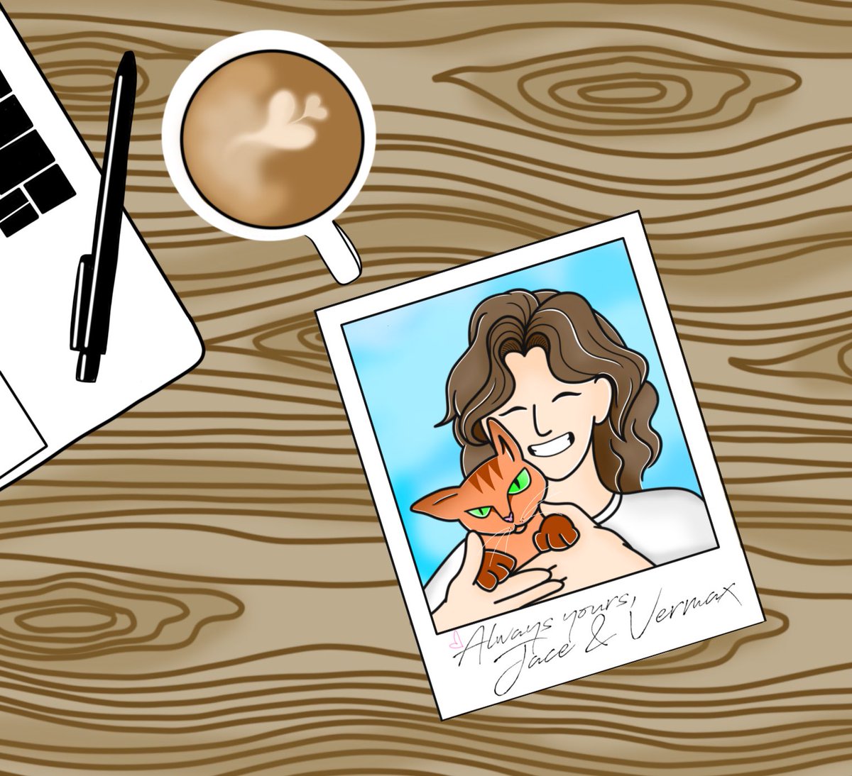 cherokeecaryl's tweet image. Sunnie surprised me with this incredible thing! The picture that Cregan takes of Jace &amp;amp; Vermax in one of my Jacegan Week fics - now always on his desk 🥹
Sunnie’s tumblr: carcinogenicscars
