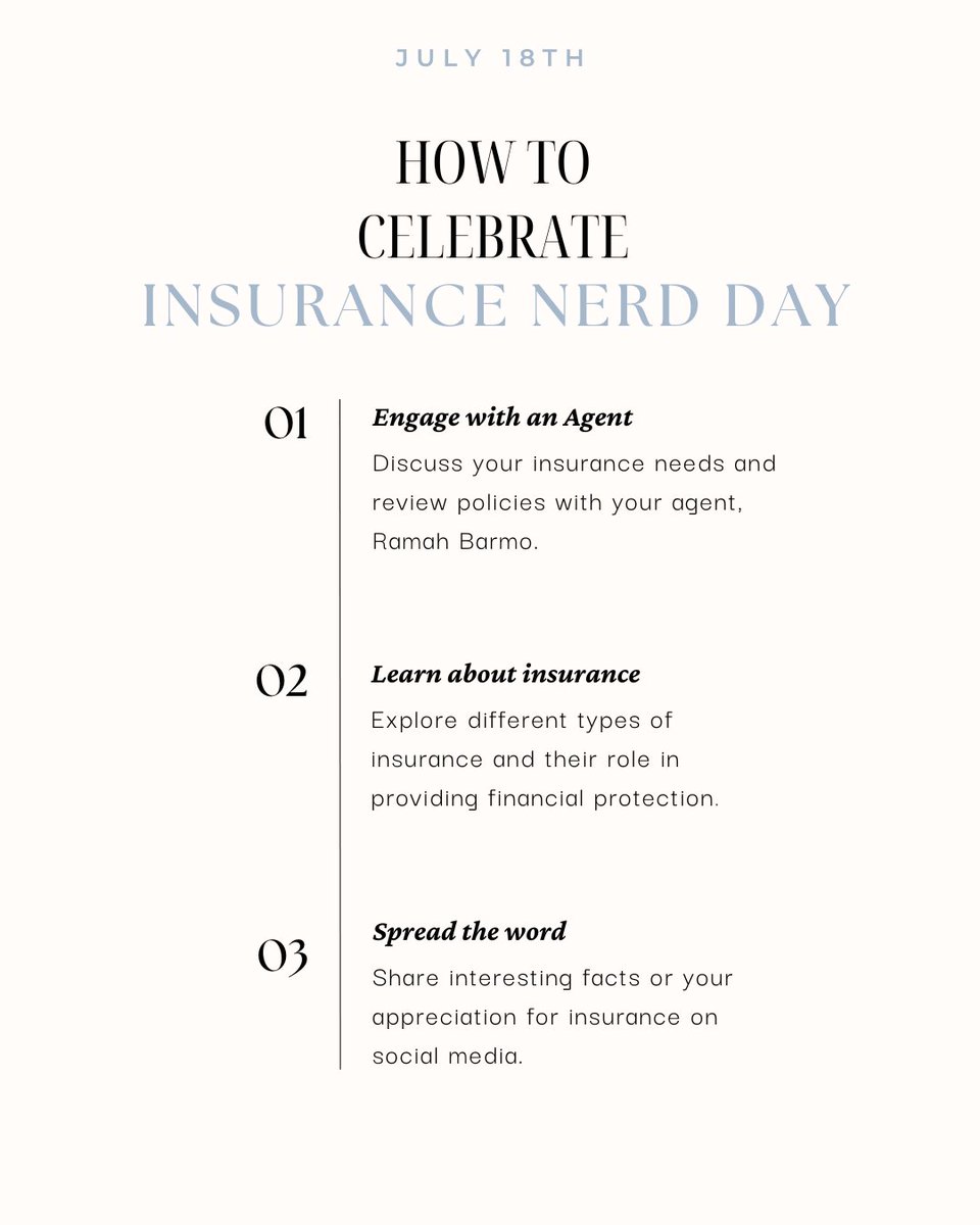 YourCTagent's tweet image. Here are ways to celebrate Insurance Nerd Day! 

#insurancenerdday #insurance #statefarm #berlinct #ct 

☎️ 860.356.0116
🖥️ info@ramahsf.com
🏠 1306 Berlin Tpke, Berlin, CT 06037