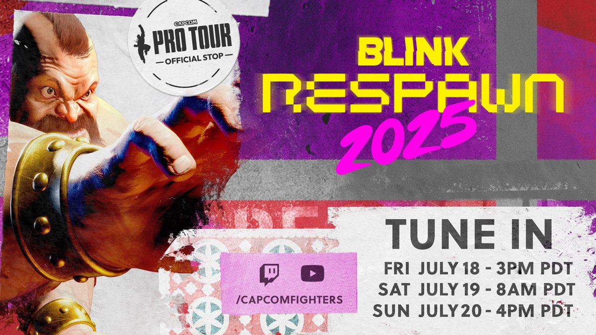 StreetFighter's tweet image. Ready to kick start your weekend with some high-level Street Fighter 6? We're live with Day 1 of #BlinkRespawn, so join us now and catch all the action during this stop of the #CPT2025!
🟣 Twitch.tv/CapcomFighters
📺 YouTube.com/CapcomFighters