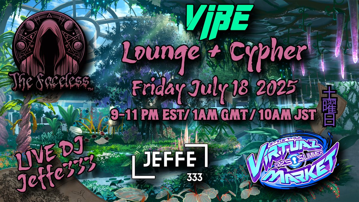 BlindTfs's tweet image. Tonight at @EnVket , in The Faceless Community Collab Booth in the Flower of Imagination world:
w/ DJ - @Jeff3d33p
VIBE - Lounge and Dance
9PM to 11PM EST
VKET.3224 to join the instance.
TempleVR.Org
#VRChat #Dance #TheFaceless #TempleVR #Vket @TheTempleVR