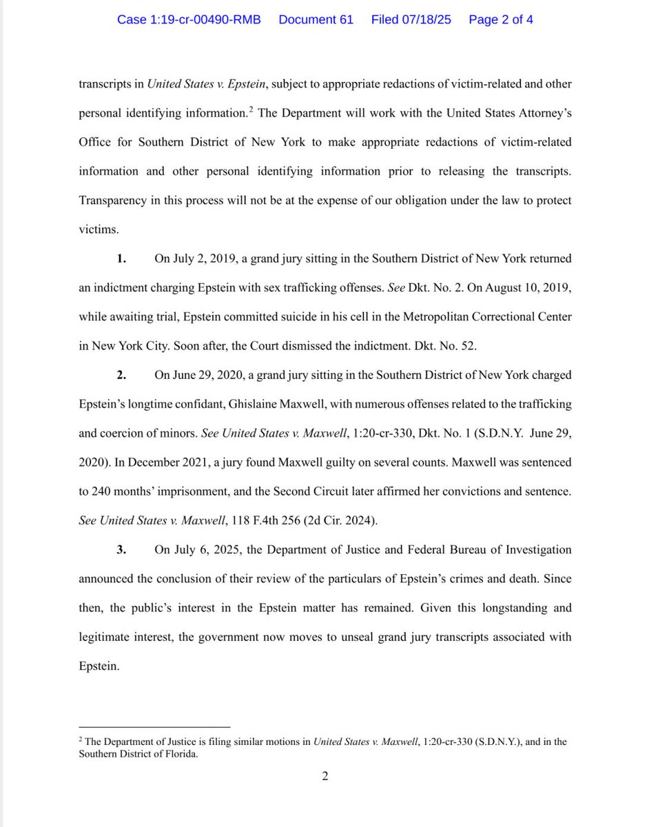 Out5p0ken's tweet image. Trump said he ordered Attorney General Pam Bondi to seek the release of “PERTINENT” records from grand jury testimony in the case of accused sex trafficker Jeffrey Epstein
PERTINENT — and NOT the Jeffrey Epstein list — and FBI agents were also told to flag any Epstein records…