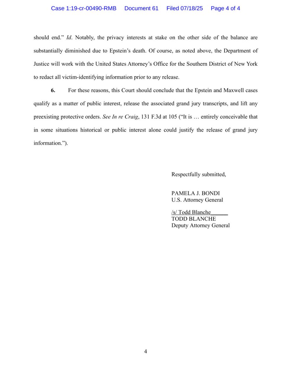 Out5p0ken's tweet image. Trump said he ordered Attorney General Pam Bondi to seek the release of “PERTINENT” records from grand jury testimony in the case of accused sex trafficker Jeffrey Epstein
PERTINENT — and NOT the Jeffrey Epstein list — and FBI agents were also told to flag any Epstein records…