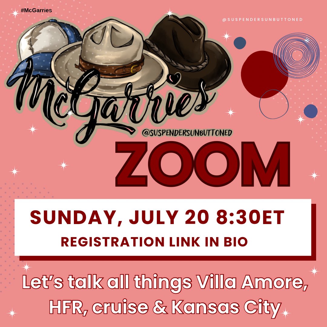 Suspenders Unbuttoned (@suspendersu) on Twitter photo #McGarries ZOOM
Sunday July 20
8:30 ET
Talking all things Kevin McGarry!
<a href="/kevin_mcGarry/">Kevin Mcgarry</a>
#hallmark #whencallstheheart #hearties #zoom
Register now
LINK⬇️⬇️
us06web.zoom.us/meeting/regist… #McGarries ZOOM
Sunday July 20
8:30 ET
Talking all things Kevin McGarry!
<a href="/kevin_mcGarry/">Kevin Mcgarry</a>
#hallmark #whencallstheheart #hearties #zoom
Register now
LINK⬇️⬇️
us06web.zoom.us/meeting/regist…