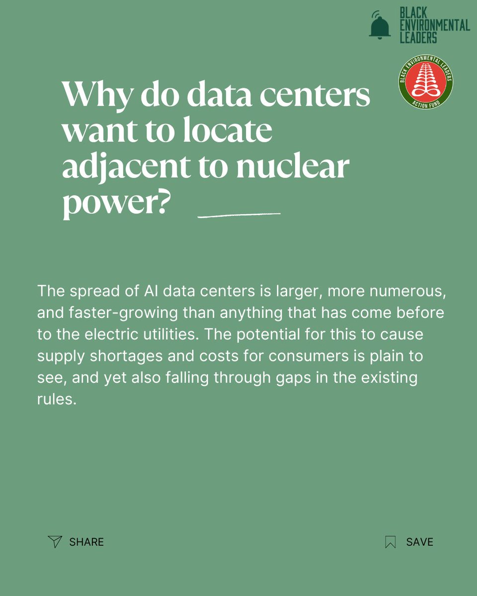 BlkEnviroLeader's tweet image. #ICYMI: Data centers are developing their own energy sources to fuel AI, but why? Scroll to learn more.