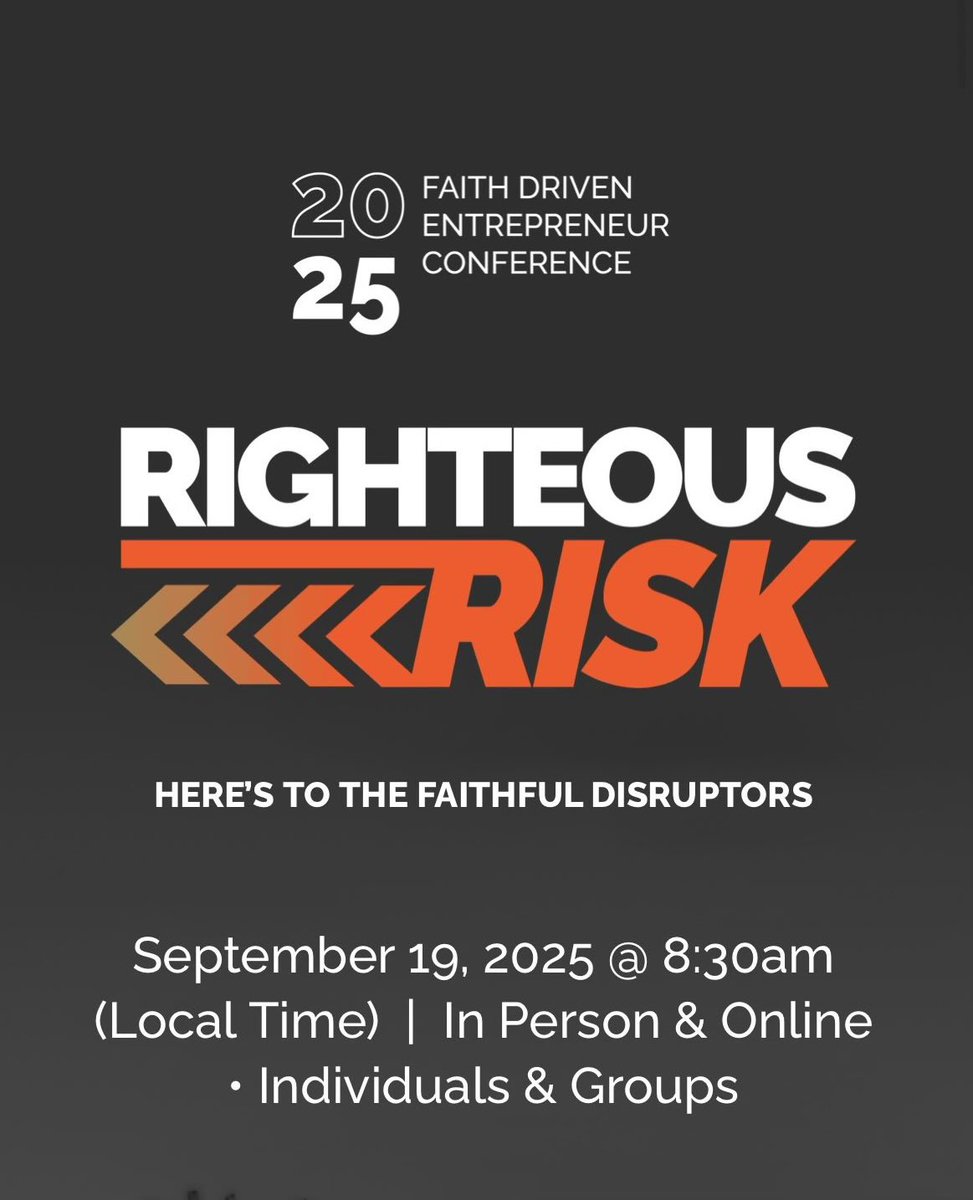 JeshuaTLauka's tweet image. Entrepreneurship shouldn’t be a lonely journey.
Entrepreneurs, founders, business owners, investors….
Save the date!
Join us September 19 @ 8:30am for the 2025 FDE Annual Conference and our Q3 Gathering @FaithDrivenEnt/ @FDInvestor Grand Rapids!
Details to come!