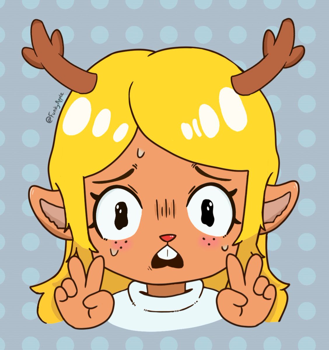 FunkyAppleArt's tweet image. #deltarune is trending? Absolutely deserved.
Enjoy this reupload of my depiction of Noelle throughout chapter 2, which reminds me of Kobeni, so she's doing the pose.
#animeart #undertale #artmoots