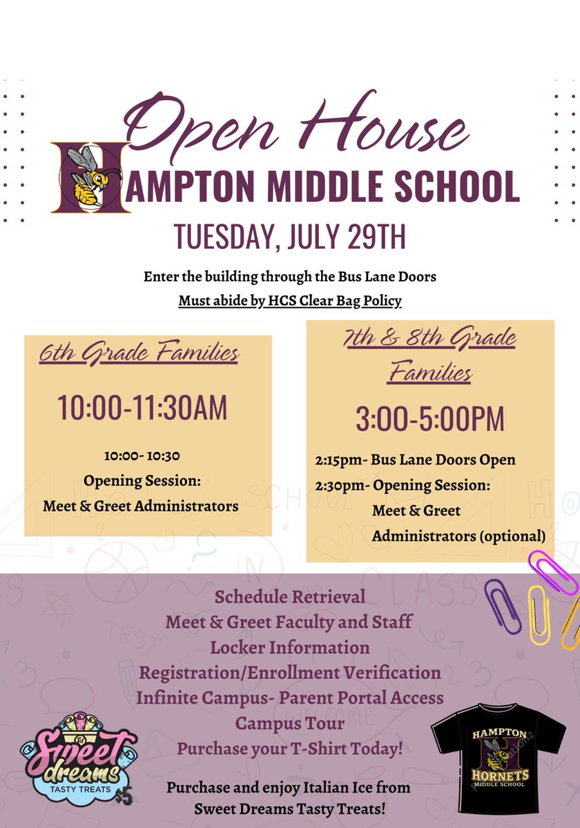 Hampton Middle School (@hamptonms_hcs) on Twitter photo We are super excited about the new school year and canโt wait to see our scholars on July 29th! #HamptonSPIRIT #WinningForKids We are super excited about the new school year and canโt wait to see our scholars on July 29th! #HamptonSPIRIT #WinningForKids