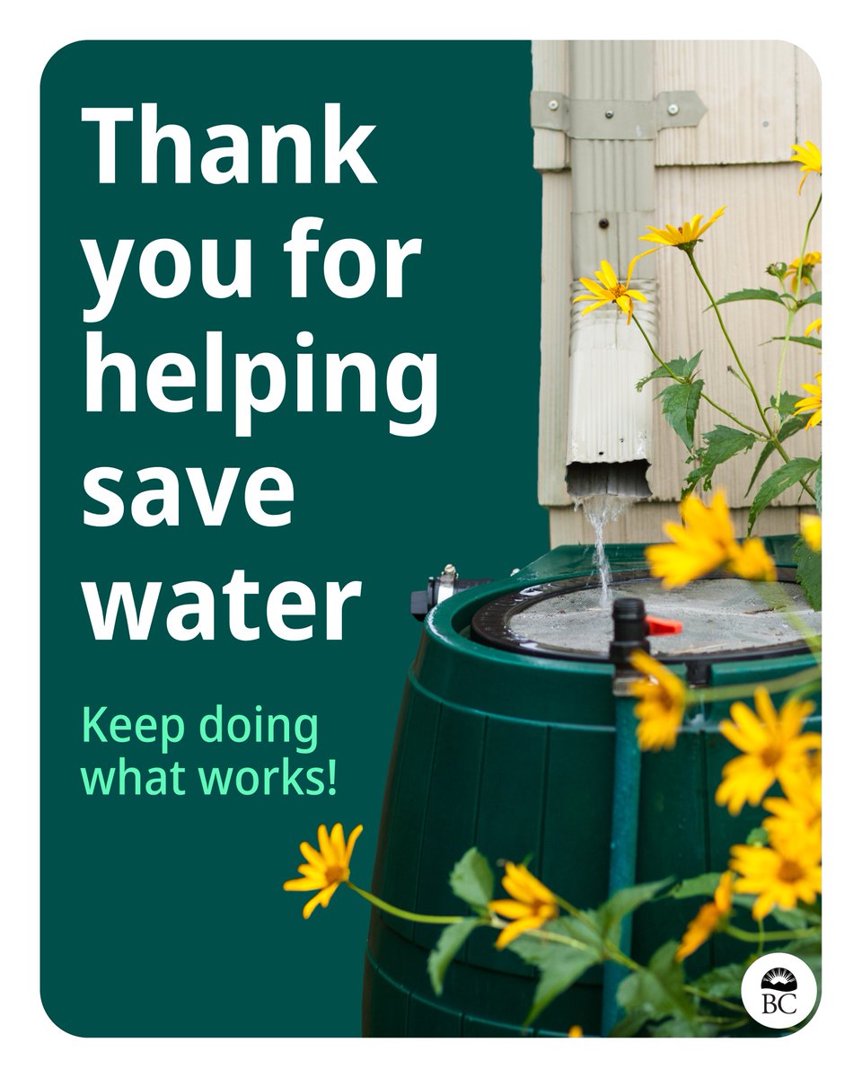 BCGovNews's tweet image. People across BC are making choices every day to reduce water use. Whether it's fixing a leaky tap, only watering your veggies in the evening, or leaving your car dirty this summer, your actions make a difference. Let's keep doing what works! Gov.bc.ca/Drought