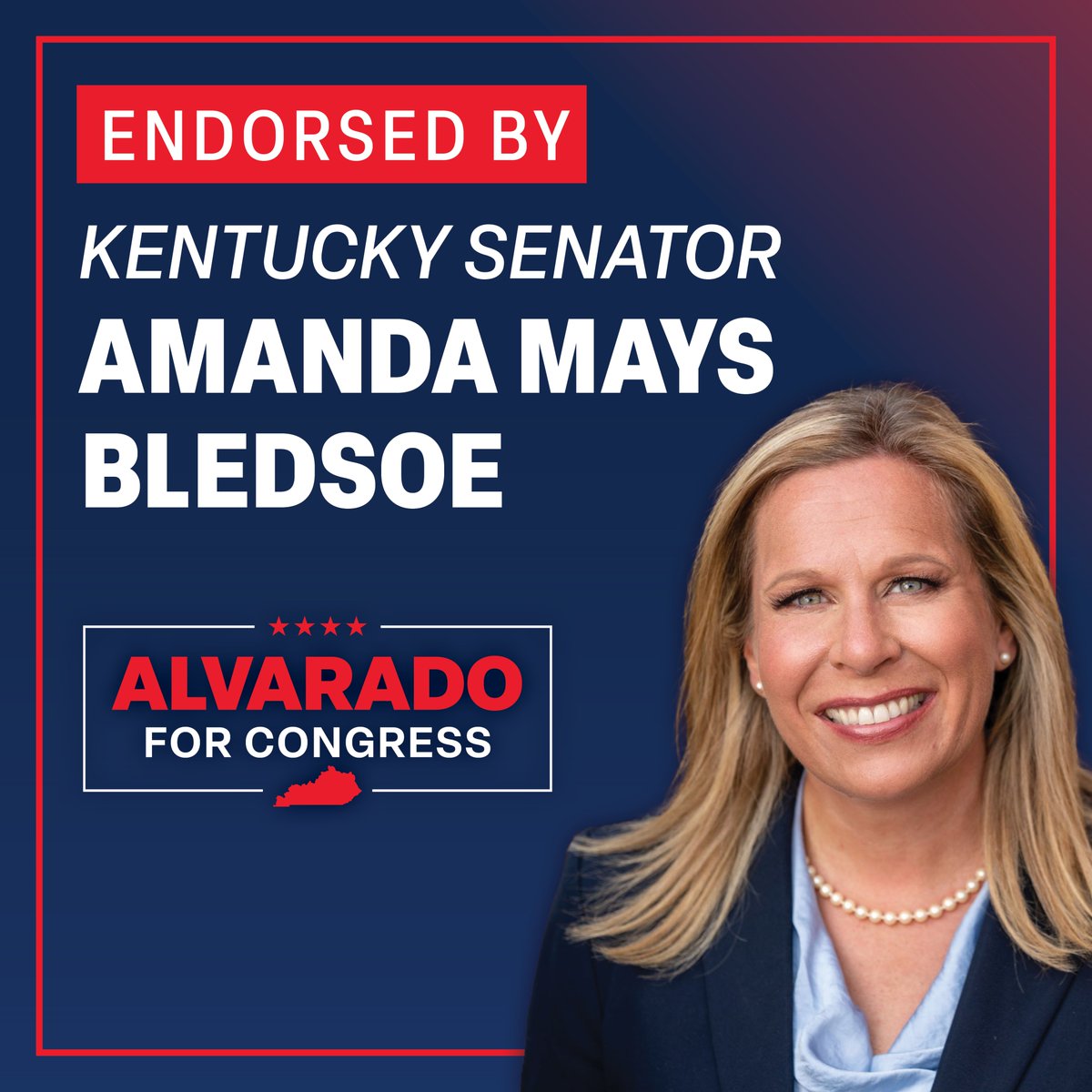 AlvaradoForKY's tweet image. “Ralph Alvarado is a proven conservative who consistently puts Kentucky families first. He’s been a steadfast advocate for our values and a dependable ally in defending our freedoms. I’m proud to endorse him for Congress.” - @AmandaMBledsoe