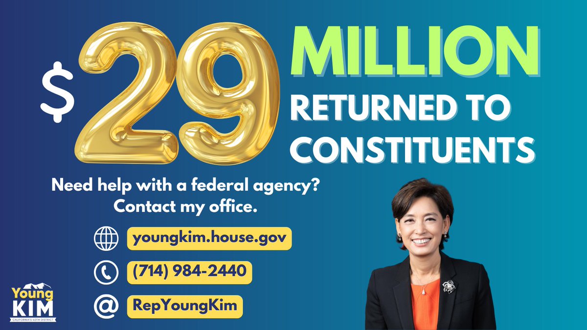 RepYoungKim's tweet image. My team and I here to serve you always!
Please don’t hesitate to call us at (714) 984-2440 or visit our website if we can help you cut through red tape.