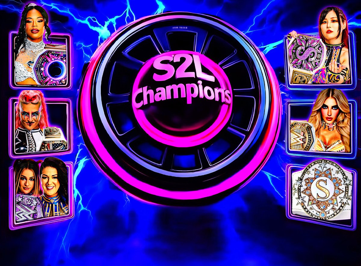 S2lWrestling's tweet image. #S2LChampions🏆🪐
🌘S2L Eclipse Women’s World (C)🌒
💖Bianca Belair
🦋S2L Women’s (C)🦋
💜Iyo Sky
🇺🇸S2L U.S (C)🇺🇸
❤️Zaria
🌎S2L I.C (C)🌎
💛Olivia
✨S2L Tag Team (C)✨
💜Bayley & Dakota Kai
🌠S2L Astral Women’s (C)🌠
🩵TBA