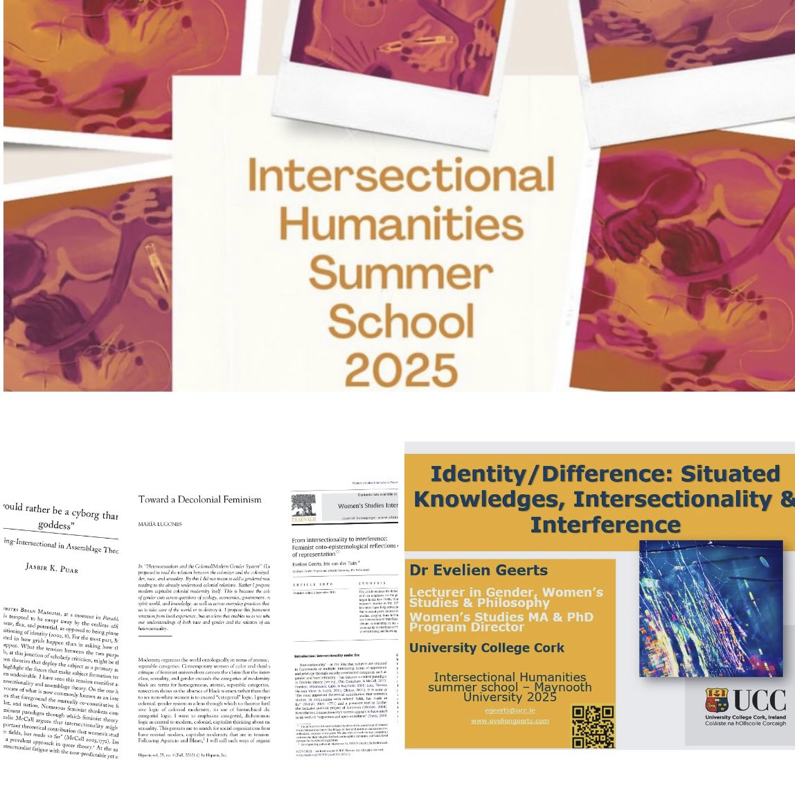 EGeertsPhD's tweet image. Had a blast at Maynooth Uni’s Intersectional Humanities (@IntersectHuman) summer school today, curated by the wonderful @annahm. It was an intense philosophy session, in which we explored multiple onto-epistemological identity paradigms & examined interferential micropolitics!