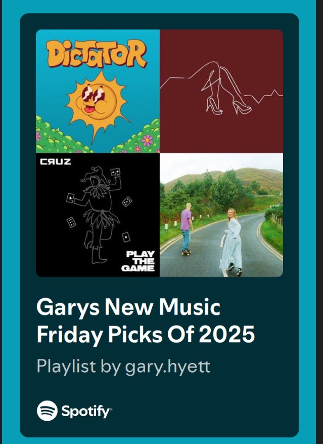 Gary Hyett 🎶 (@gary_hyett) on Twitter photo Garys New Music Friday Picks Of 2025 open.spotify.com/playlist/3NjqK… The latest playlist additions from
<a href="/oasis/">Oasis</a>
<a href="/ThePottingersHQ/">The Pottingers</a>
<a href="/TheFrowns/">The Frowns</a>
<a href="/band_strange/">STR^NGE</a>
<a href="/TenHandsHigh/">Ten Hands High 🐎</a>
<a href="/suspiretheband/">Suspire</a>
<a href="/crystaltidesuk/">Crystal Tides</a>
<a href="/Reverend_Makers/">Reverend&TheMakers</a>
#NewMusicFriday Garys New Music Friday Picks Of 2025 open.spotify.com/playlist/3NjqK… The latest playlist additions from
<a href="/oasis/">Oasis</a>
<a href="/ThePottingersHQ/">The Pottingers</a>
<a href="/TheFrowns/">The Frowns</a>
<a href="/band_strange/">STR^NGE</a>
<a href="/TenHandsHigh/">Ten Hands High 🐎</a>
<a href="/suspiretheband/">Suspire</a>
<a href="/crystaltidesuk/">Crystal Tides</a>
<a href="/Reverend_Makers/">Reverend&TheMakers</a>
#NewMusicFriday