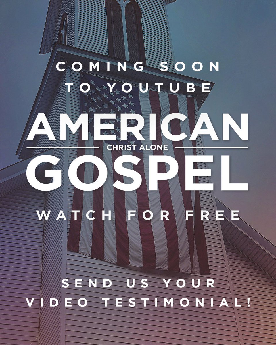 gospel_american's tweet image. Have you shared your story yet?
We’re creating a new trailer for the YouTube release of American Gospel: Christ Alone, and we’d love to include you in it. If this series has helped you, we want to hear from you!
👉 Send your video testimonial by July 31: americangospelfilm.com/testimonial-re…