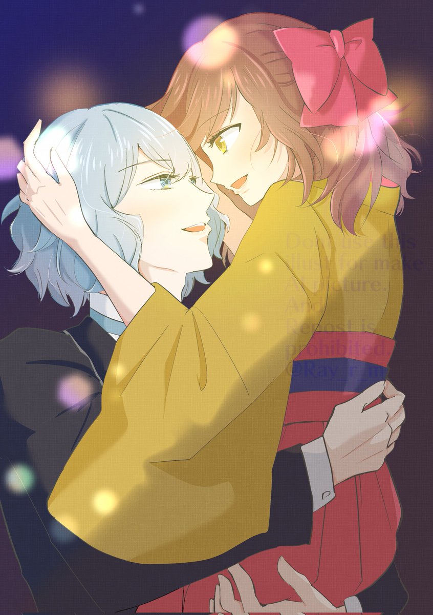 みっさん(<a href="/LaNausee_R/">みっ</a>)と線画交換しました🥳
お誕生日のあの華やかなイラストです
🍑のお顔アップで塗ってるとこっちが照れるくらい良いお顔が線画でわかるし、2人の距離が近く、何より手が色っぽくてドキドキしました🙈♡

それが、塗りで少しでも伝わりやすくなったらなと思いながら塗りました
→