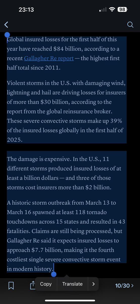 AssaadRazzouk's tweet image. “Insurers just marked the costliest first half of the year since 2011”
It has a reason, and the reason has a name: CLIMATE CHANGE
cnbc.com/2025/07/18/ins…
