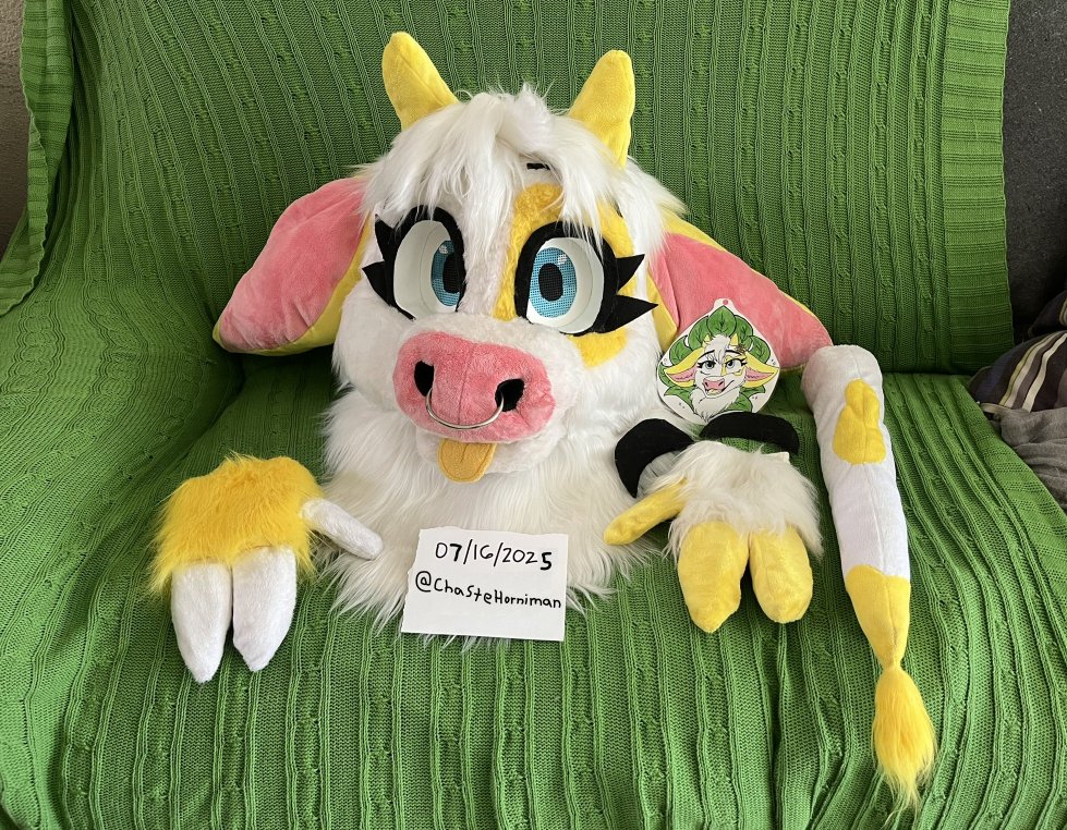 ChasteHorniman's tweet image. Am selling this female bovine #fursuit. Only worn a few times. Need money to attend summer transfest. Asking $500 OBO. I know its a lot but it comes with stains ๐ฅฐ๐ณ๏ธโโง๏ธ๐ฎ
#FursuitFriday