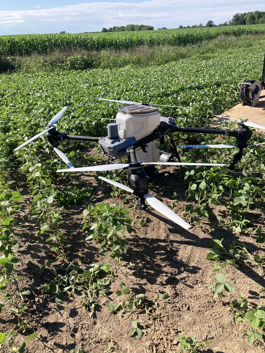 First time using a drone to top dress corn today. I was like a kid at Christmas learning how and what goes on with operating them. Extremely cool technology and how the flight works.