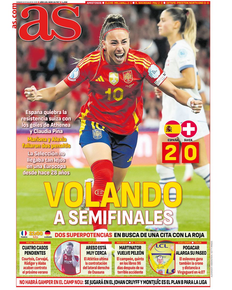 diarioas's tweet photo. ✨ ¡Buenas noches! Esta es nuestra #PortadAS de hoy, sábado 19 de julio 

📰 𝐕𝐎𝐋𝐀𝐍𝐃𝐎 𝐀 𝐒𝐄𝐌𝐈𝐅𝐈𝐍𝐀𝐋𝐄𝐒 

➡️ https://t.co/h2WhUuFsoU https://t.co/9mFIeQ33IB