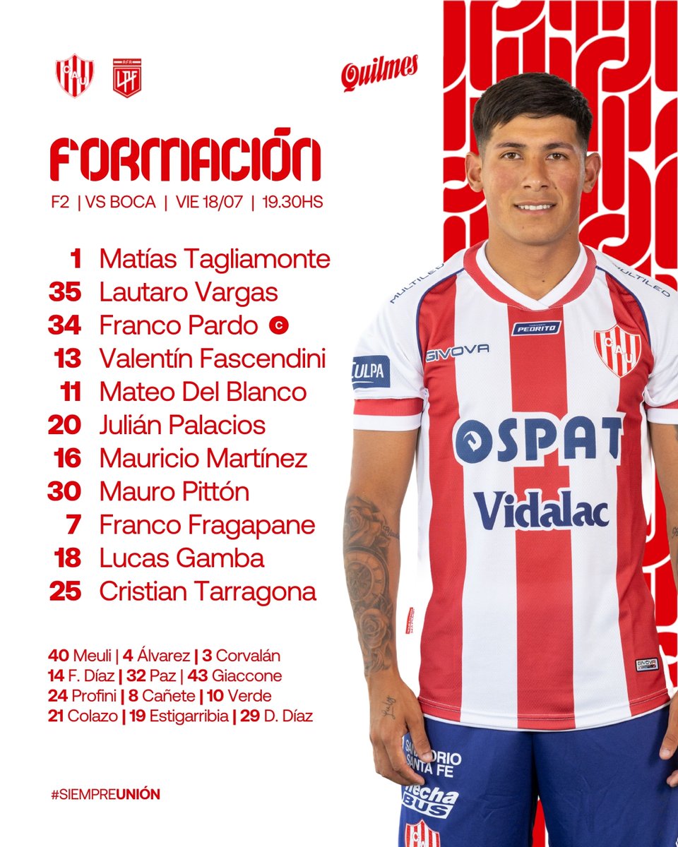 🇦🇷 #LigaProfesional #GrupoA 
☑️ Fecha 02 ▶️ Así salen a la cancha !!!
🔵🟡 #BocaJuniors vs🔴⚪️ #Union
📷 <a href="/BocaJrsOficial/">Boca Juniors</a> <a href="/clubaunion/">Club Atlético Unión</a>