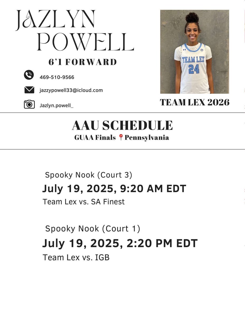 JazlynPowell2's tweet image. 7/19 Schedule! The rest of the schedule is TBD.