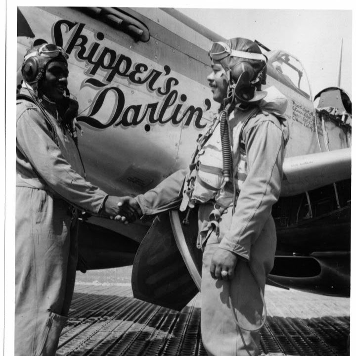 airandspace's tweet image. On this day in 1944, Tuskegee Airman Lt. C.D. "Lucky" Lester downed three German aircraft in less than six minutes in the skies over Europe. The oil painting "Two Down, One to Go" by W.S. Phillips portrays Lester achieving the feat.