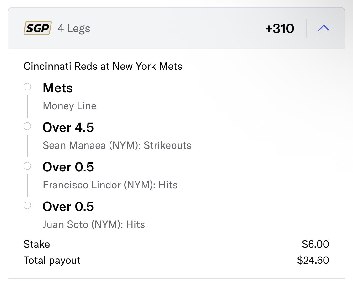 LuckyHandDan's tweet photo. It’s been a while…

#MLBPicks #MLBBets ⚾️ 
Cincinnati Reds @ New York Mets

2 lil parlays down below 👇🔒 https://t.co/DNbkEvvuwB