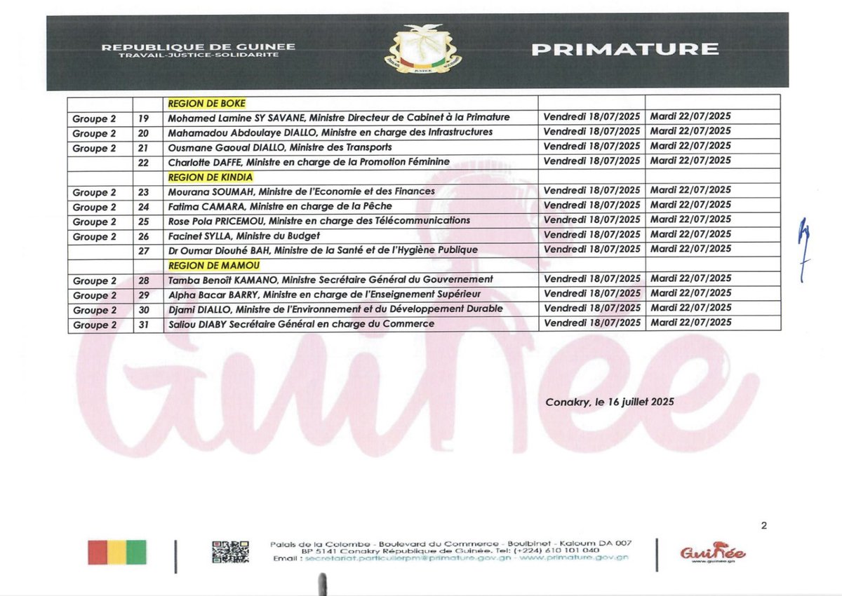 FacelyKonate1's tweet image. #Guinée | Des membres du Gouvernement sont déployés dans les régions administratives pour vulgariser le projet de nouvelle Constitution.⤵️