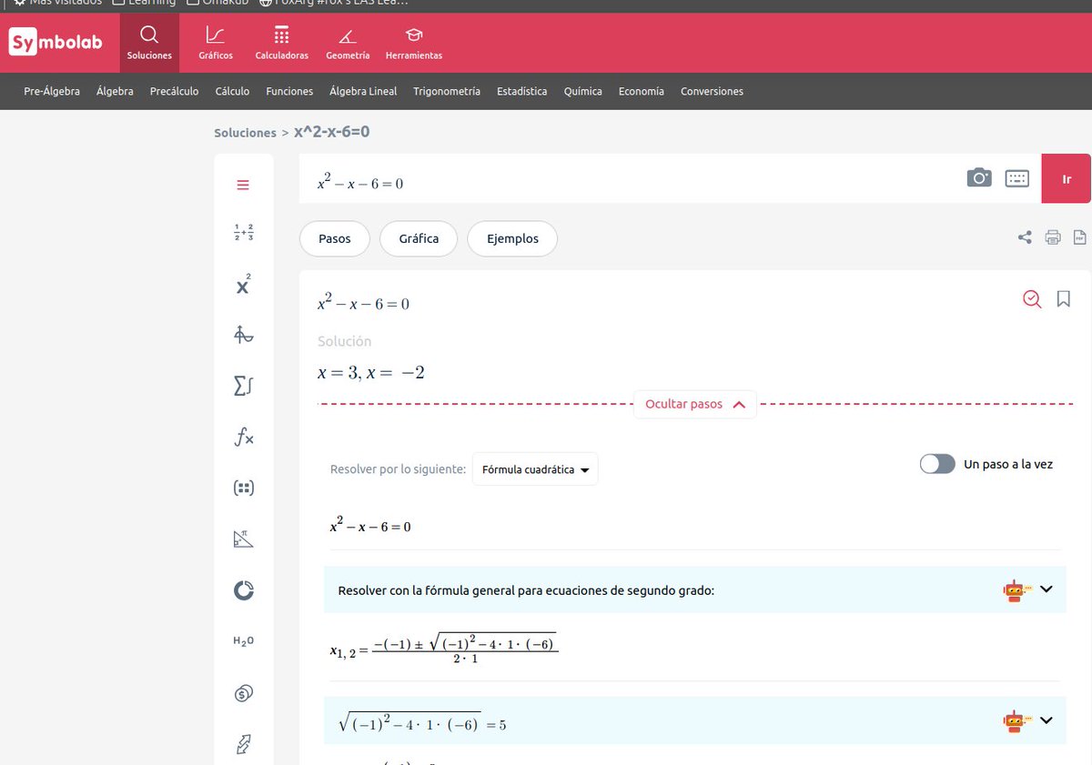 Matías Mascazzini (@matiasmasca) on Twitter photo Para esos estudiantes #univeristarios peleando con Algebra y Análisis Matemático
Aqui una calculadora, con los pasos para la solución en languaje natural
es.symbolab.com/solver/step-by…
Gracias <a href="/zshman/">Fernando Monticelli</a> por el dato en <a href="/dominiodigital/">Dominio Digital 🚀</a> Para esos estudiantes #univeristarios peleando con Algebra y Análisis Matemático
Aqui una calculadora, con los pasos para la solución en languaje natural
es.symbolab.com/solver/step-by…
Gracias <a href="/zshman/">Fernando Monticelli</a> por el dato en <a href="/dominiodigital/">Dominio Digital 🚀</a>