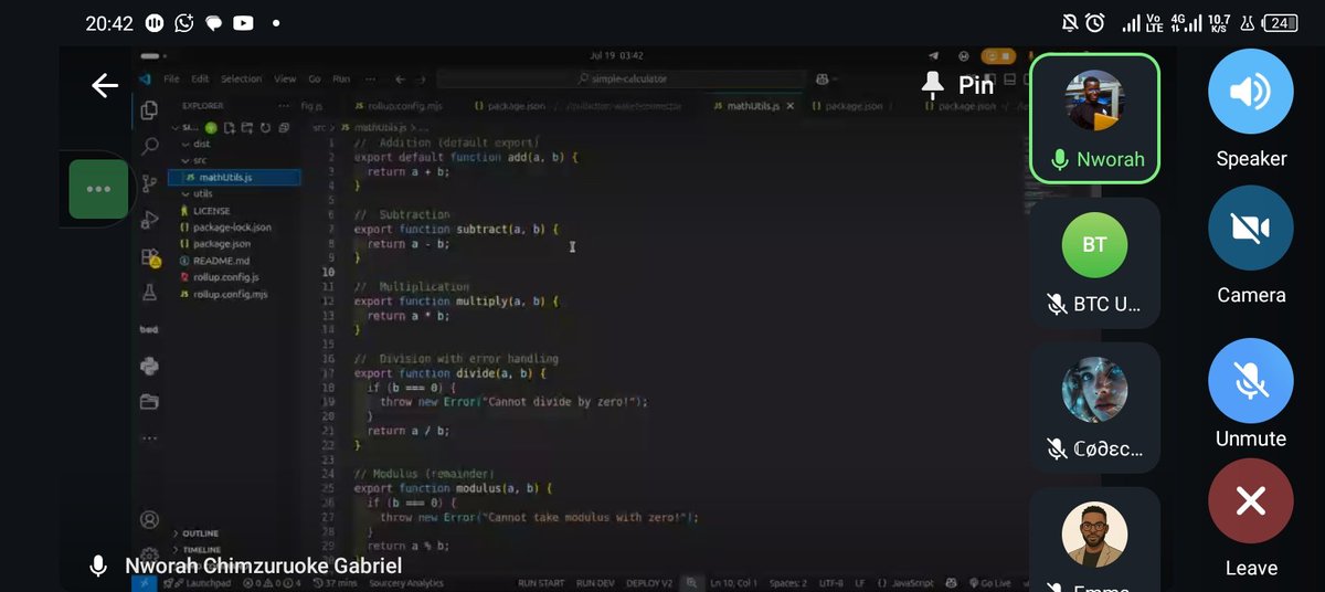 Codec_blvck's tweet image. Final day at the BTC Unizik @UnizikTechClub JavaScript Bootcamp 🚀
We wrapped up with npm — installing, publishing, its uses, and the difference between UMD & ESM. Solid finish! 🔥
Big thanks to @NworahGabriel and sponsors @Cheric_Leo & @NworahGabriel.
#JavaScriptBootcamp