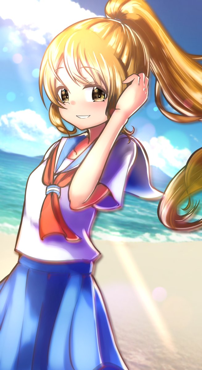 my_kakukaku_r18's tweet image. 【絵そら子と】毎日更新中!✨今日の髪型は、元気いっぱいのポニーテール!ゴールデンブラウンが太陽にきらめく笑顔☀️どこにお出かけしようかな?😊コメント&いいねRT、フォローも待ってるよ! #偽賢者の石 #毎日お絵描き #ポニーテール #ロングヘア #久方絵そら子 #活発 #笑顔 #イラスト