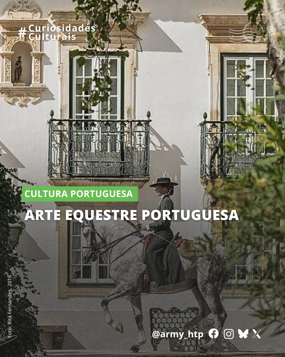 ARMY_HTP's tweet image. 💭| CULTURA PORTUGUESA
Reconhecida como Patrimônio Imaterial da Humanidade pela UNESCO em 3 de dezembro de 2024, a arte equestre em Portugal é uma combinação de funcionalidade e estética. Caracteriza-se pela posição do cavaleiro na sela, bem como pelo traje tradicional e pelos…