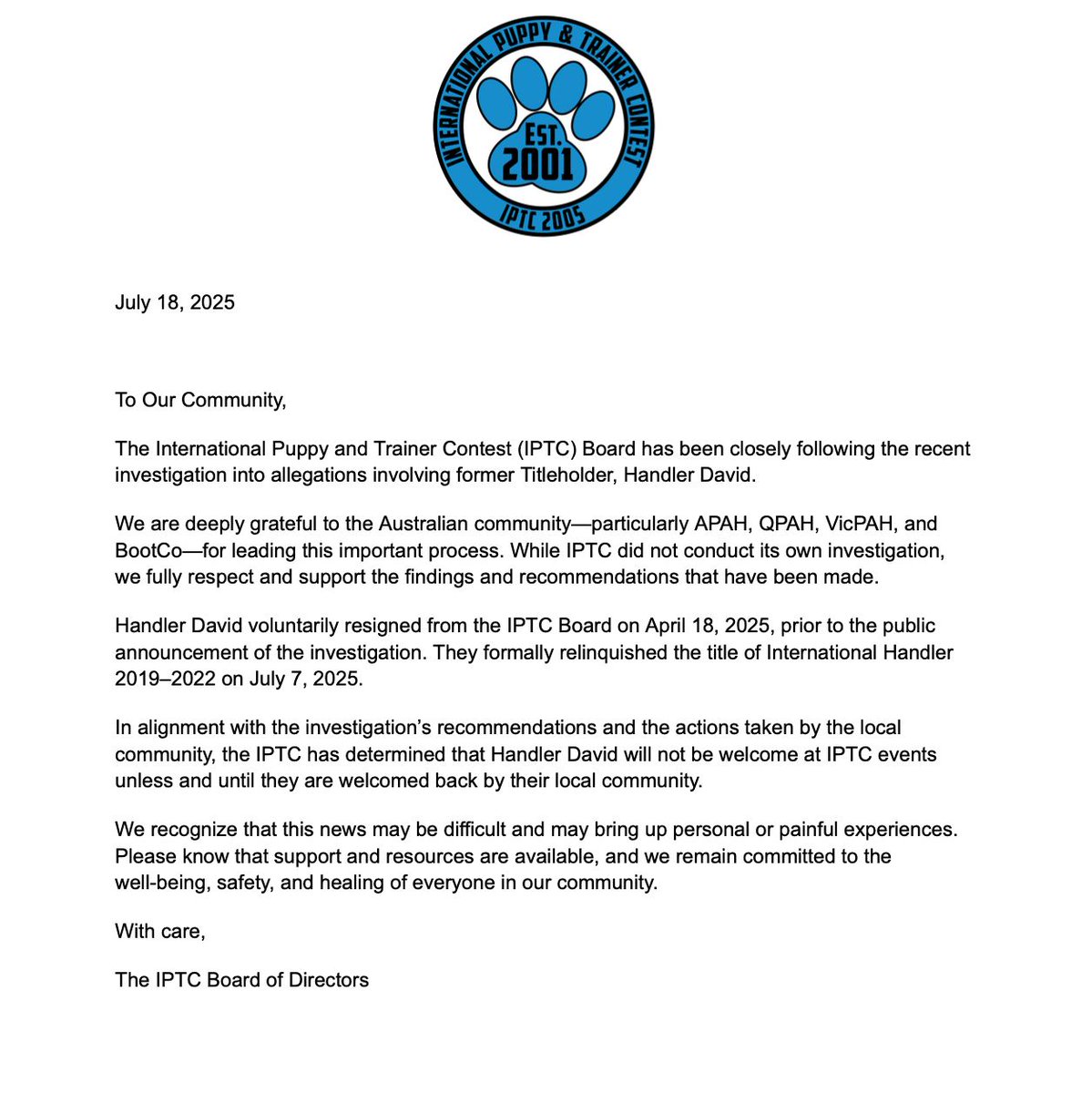 International Puppy and Trainer Contest tweet media