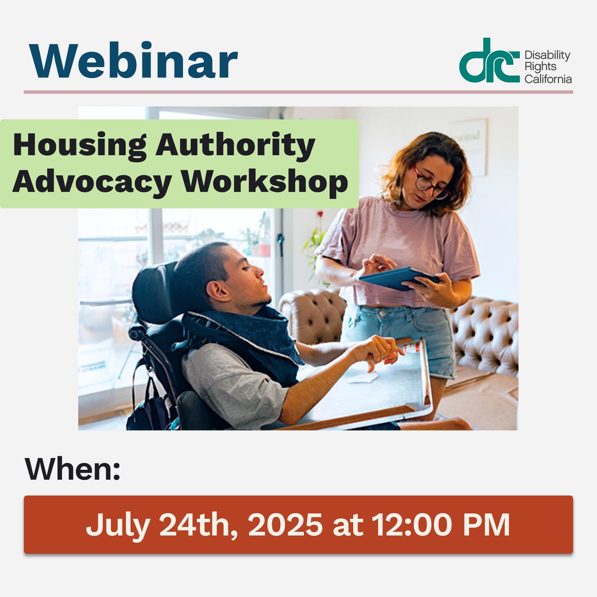DisabilityCA's tweet image. Are you having difficulties with communicating with your Housing Authority case worker? Was your recertification incorrectly processed? Do you think your In-Home Supportive Services income should be excluded from your adjusted income? Join this webinar to learn more about Housing…
