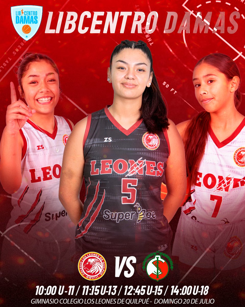 CDCLosLeones's tweet image. 🦁 ¡LAS LEONAS VUELVEN AL CUBIL!
👉 Te dejamos la programación de partidos de nuestras 🏀 Leonas de las series formativas, quienes este domingo disputarán una serie de encuentros pendientes por la @libcentrodamas versus @sportiva_italiana en el Cubil Felino
¡Vamos con todo!