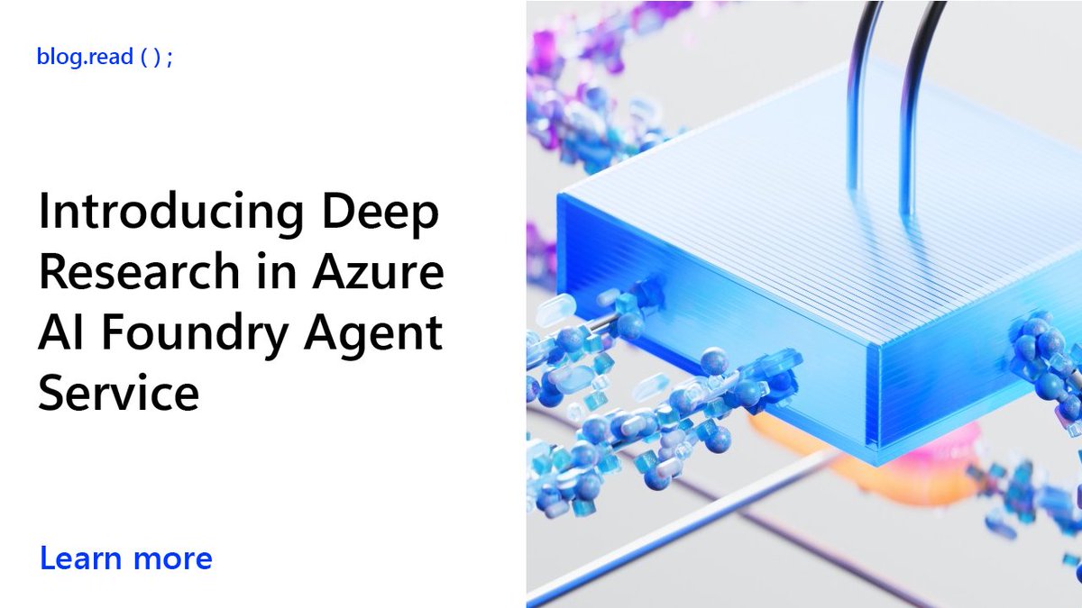 MSAzureDev's tweet image. 🧠 Azure AI Foundry’s new Deep Research feature lets agents reason, cite, and automate web-scale research with traceable insights. #AIForDevelopers and #AgenticAI just got smarter. Dive into the blog 👉 msft.it/6010S74ca