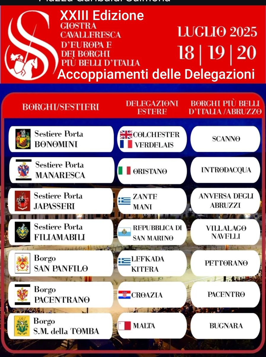 Blocknotes6's tweet image. Giostra Cavalleresca di Sulmona