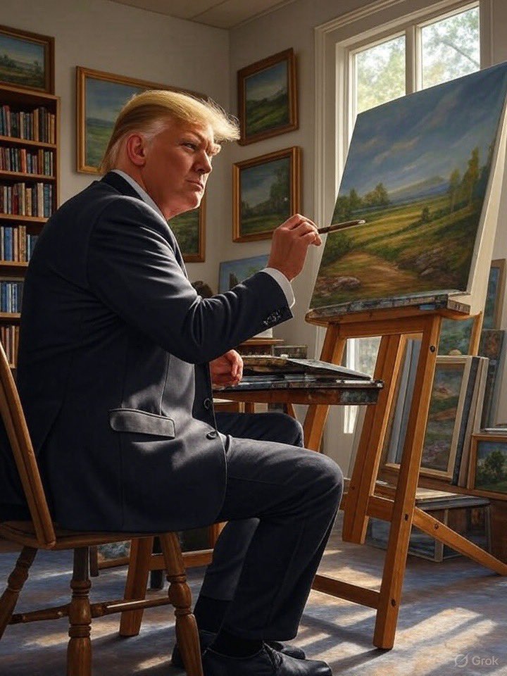 imagine president Trump decides to make a painting.