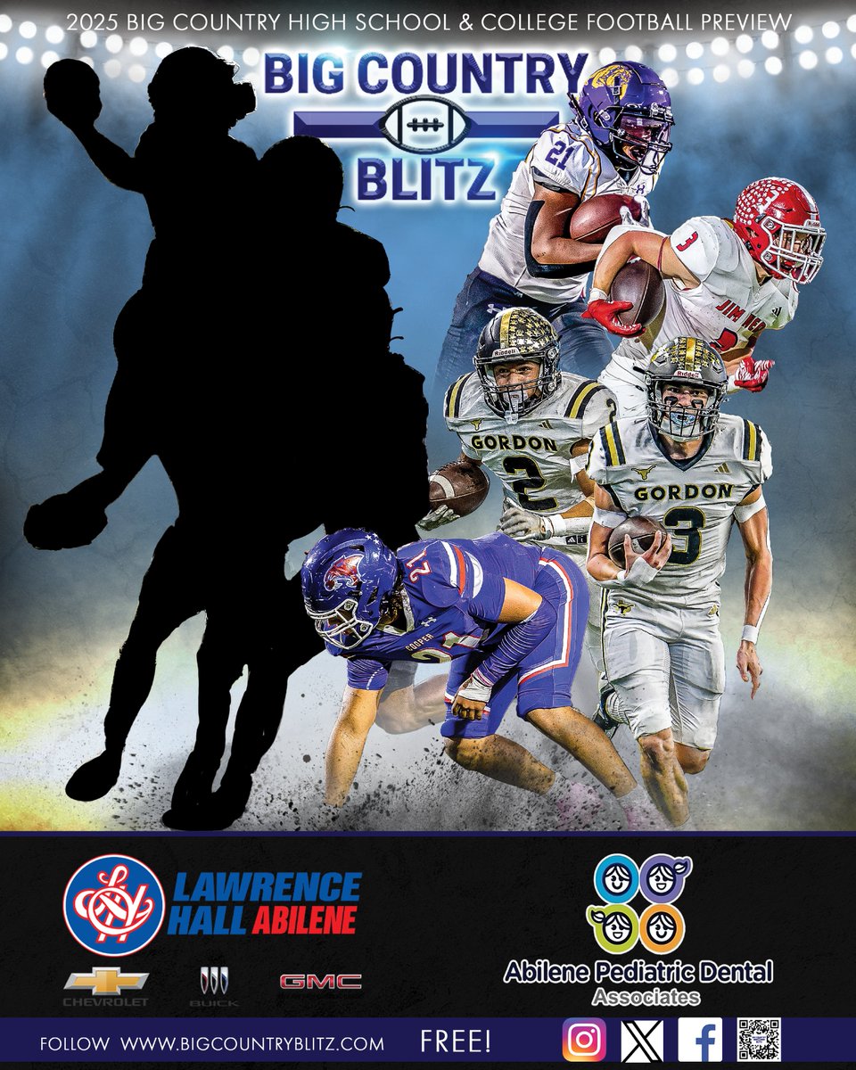 codycoil's tweet image. Big Country Blitz is revealing the 2025 cover athletes one at a time; next is 𝗪𝗬𝗟𝗜𝗘 𝗥𝗕 𝗝𝗨𝗟𝗜𝗨𝗦 𝗟𝗔𝗜𝗡𝗘.
Thank you SMcCowen Photography for designing the cover again this year, & thank you to our cover co-sponsors Abilene Pediatric Dental & Lawrence Hall Abilene!