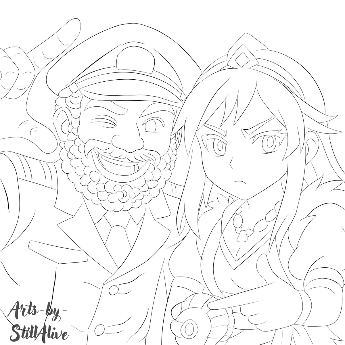 ByStillalive's tweet image. From sketch to full color! 🎨 These two legends are ready for adventure and selfies! ⚓🔥
commission done &amp;lt;3
#digitalart 
#characterdesign 
#FromSketchToFinal
#commissionsopen