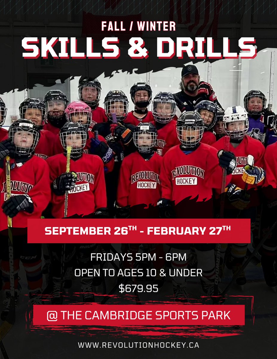 RevHky's tweet photo. Fall / Winter programs are now available for registration! Don't miss out, secure your spot today 🏒 #hockey #training #Cambridge https://t.co/bDltlzqY7I