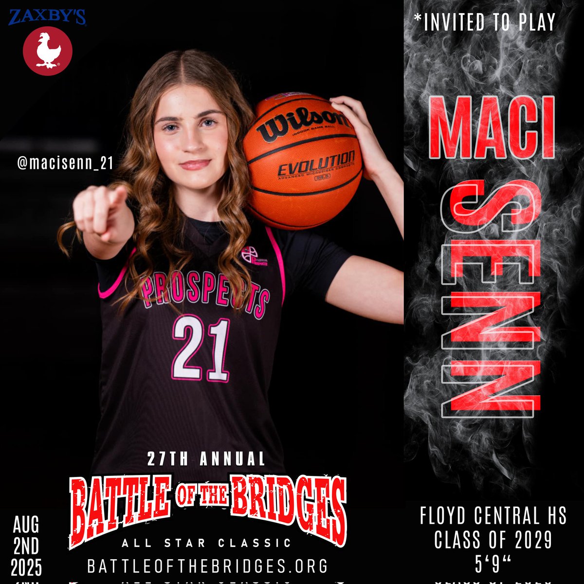 Gary Darby (@teamhoopsdotcom) on Twitter photo Maci Senn @macisenn_21 5'9" Floyd Central HS 2029 invited
Battle 2025 Hotline
502-819-HOOP(4667)
battleofthebridges.org
<a href="/joshcookNT/">Josh Cook</a> <a href="/brittdelbarba/">Britt Del Barba</a> <a href="/FocusProgoggles/">TheFocusPro</a> <a href="/KendrickHaskins/">Kendrick HaskinsWave</a> <a href="/KevinHarris_IU/">Kevin Harris</a> <a href="/TomLaneWDRB/">Tom Lane</a> <a href="/riseupsports1/">Rise Up Sports Media</a> <a href="/Zaxbys/">ZAXBYS</a> <a href="/sports_cj/">Courier Journal Sports</a> <a href="/ADChernoff/">Andrew Chernoff - WISH-TV</a> <a href="/BenPeineWeather/">Ben Peine</a> Maci Senn @macisenn_21 5'9" Floyd Central HS 2029 invited
Battle 2025 Hotline
502-819-HOOP(4667)
battleofthebridges.org
<a href="/joshcookNT/">Josh Cook</a> <a href="/brittdelbarba/">Britt Del Barba</a> <a href="/FocusProgoggles/">TheFocusPro</a> <a href="/KendrickHaskins/">Kendrick HaskinsWave</a> <a href="/KevinHarris_IU/">Kevin Harris</a> <a href="/TomLaneWDRB/">Tom Lane</a> <a href="/riseupsports1/">Rise Up Sports Media</a> <a href="/Zaxbys/">ZAXBYS</a> <a href="/sports_cj/">Courier Journal Sports</a> <a href="/ADChernoff/">Andrew Chernoff - WISH-TV</a> <a href="/BenPeineWeather/">Ben Peine</a>