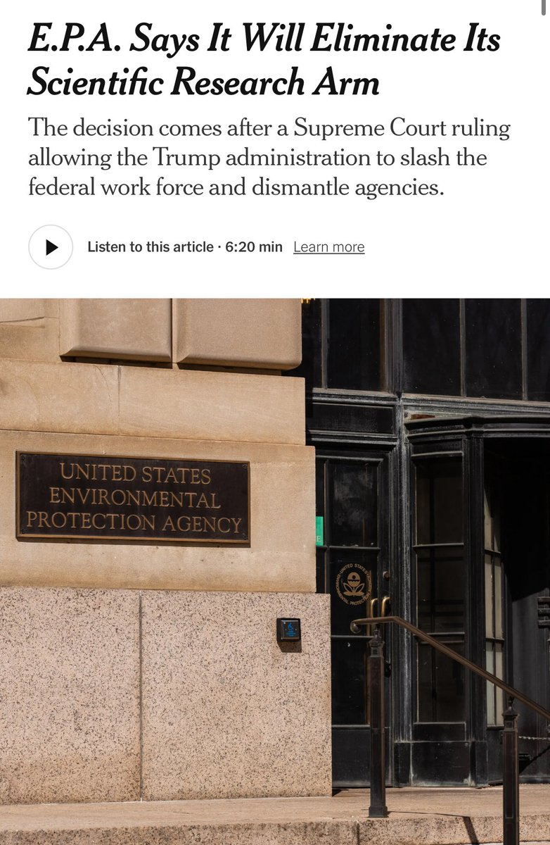 VinGuptaMD's tweet image. The ultimate Friday night purge.
The EPA has and continues to protects us against acid rain, poor water quality, polluted air, and other horrible possibilities.
Bravo to prior Republican and Democratic administrations for recognizing these obvious realities.
