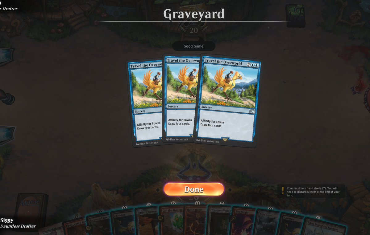 MSigrist83's tweet image. How can you not be romantic about Omniscience draft. (Sorry chat did one off stream)