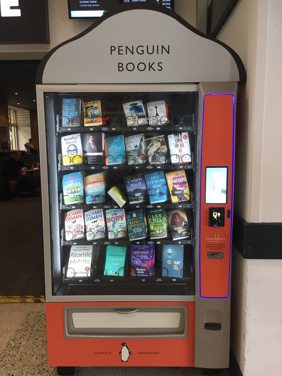 CrecyRail's tweet image. There is, as far as I know, only one book dispensing machine in the UK and it’s to be found at Exeter St David’s station and the reason it’s there is because it was where Sir Allen Lane was inspired to create the paperbacks we all know and love, back in 1934.
