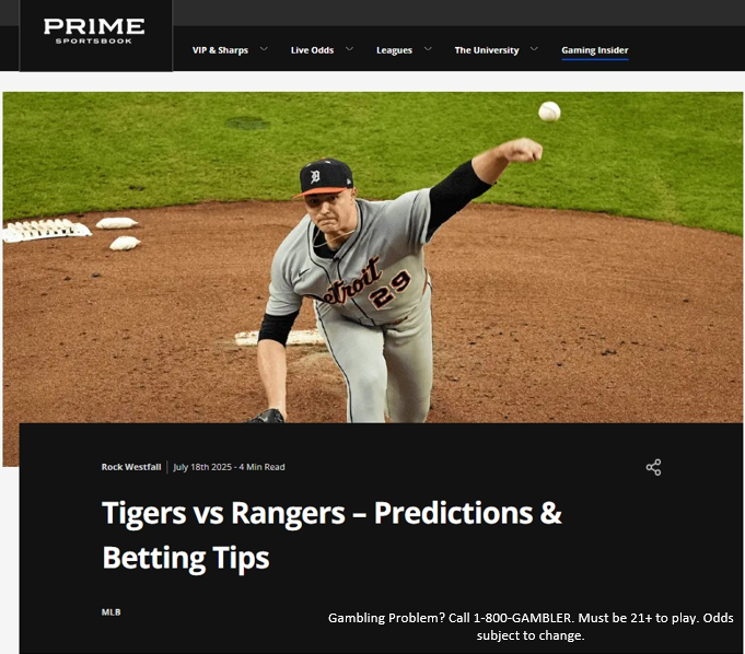Tigers vs Rangers – Predictions &amp; Betting Tips

Gamblers continue to wonder what has happened to the Texas Rangers. In 2023, the Texas Rangers won their first World Series championship. 

Founded in 1972, the Rangers gave fans and gamblers perpetual heartbreak and misery. Thus,