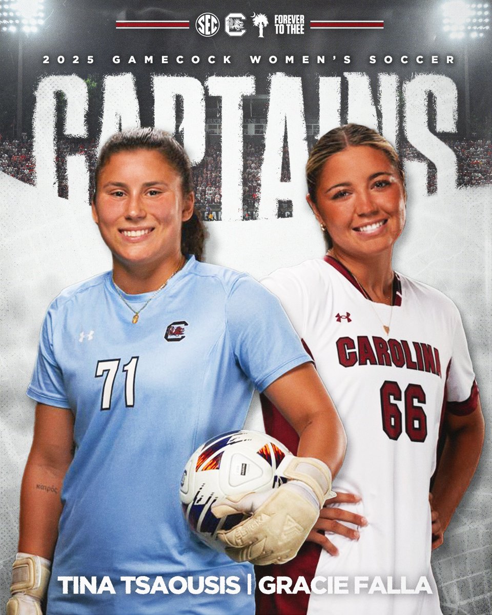 GamecockWSoccer's tweet image. Leading us into battle ⚔️
Your 2025 Captains, Tina and Gracie!!